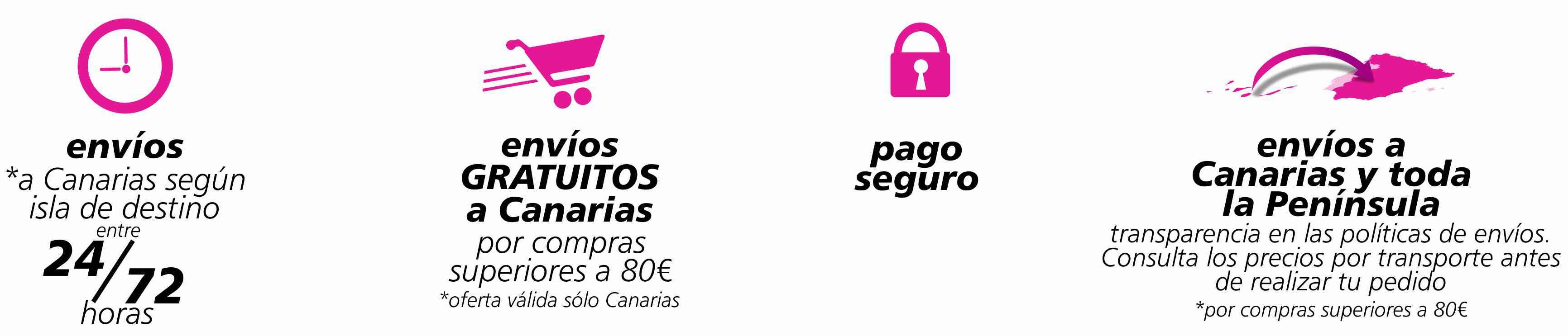 Envíos gratuitos a Canarias en 24-72 horas con pago seguro